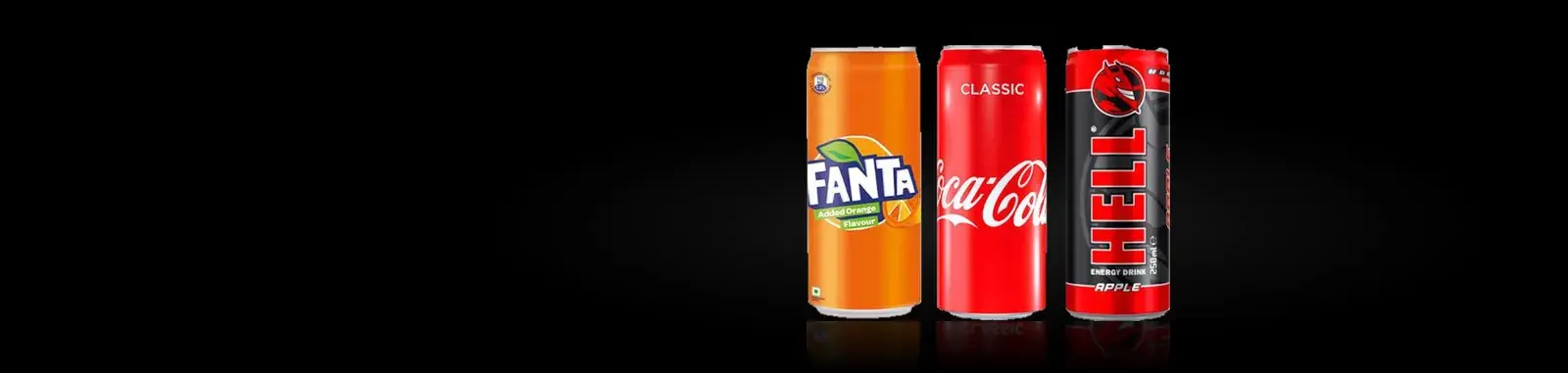 Κουτάκια Fanta, Coca-Cola και Hell